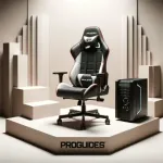 DALL·E 2023 10 20 13.24.38 Photo of a modern gaming chair set against a neutral background with the text proguides.co .il subtly placed at the bottom 1 פרו גיידס